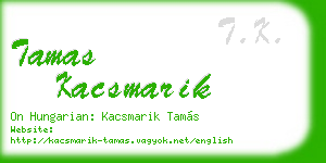 tamas kacsmarik business card